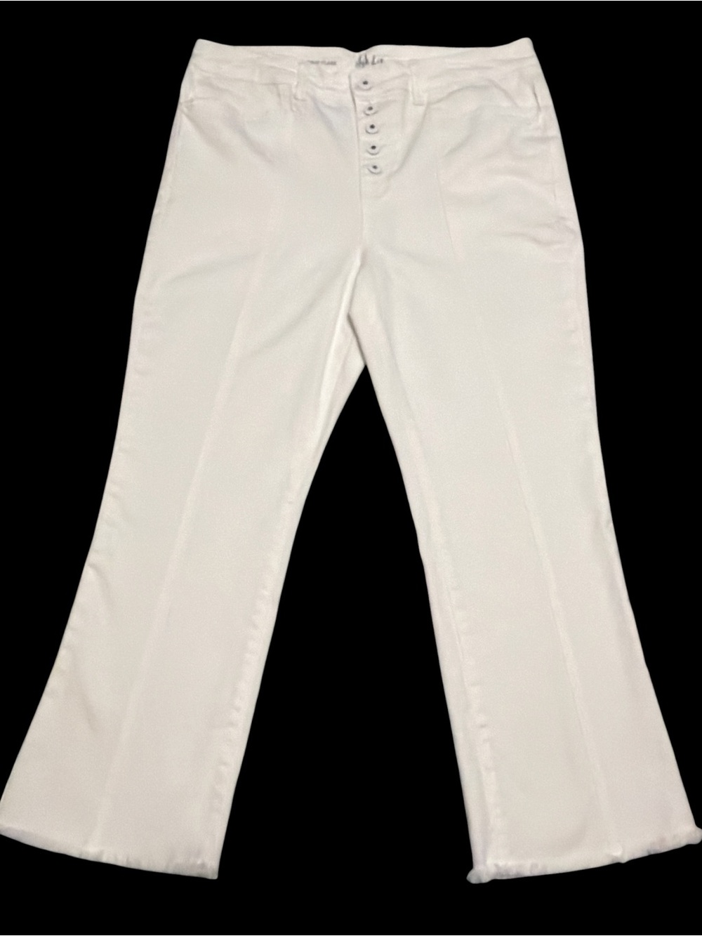 Style & Co. Women's White Cropped Flare Pants